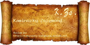 Kaminszky Zsigmond névjegykártya