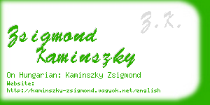 zsigmond kaminszky business card